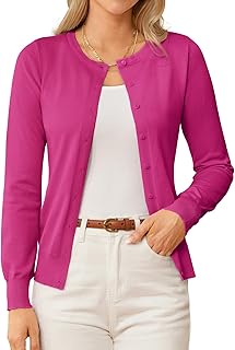 GRACE KARIN Womens Classic Long Sleeve Knitted Casual Open Front Button Cardigan Tops S-3XL