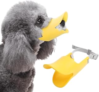 Chew Proof Duck Dog Muzzle, Soft Adjustable Muzzle for Small Medium Dogs, Breathable Silicone Dog Mouth Cover, Perfect for Barking and Chewing (Large)