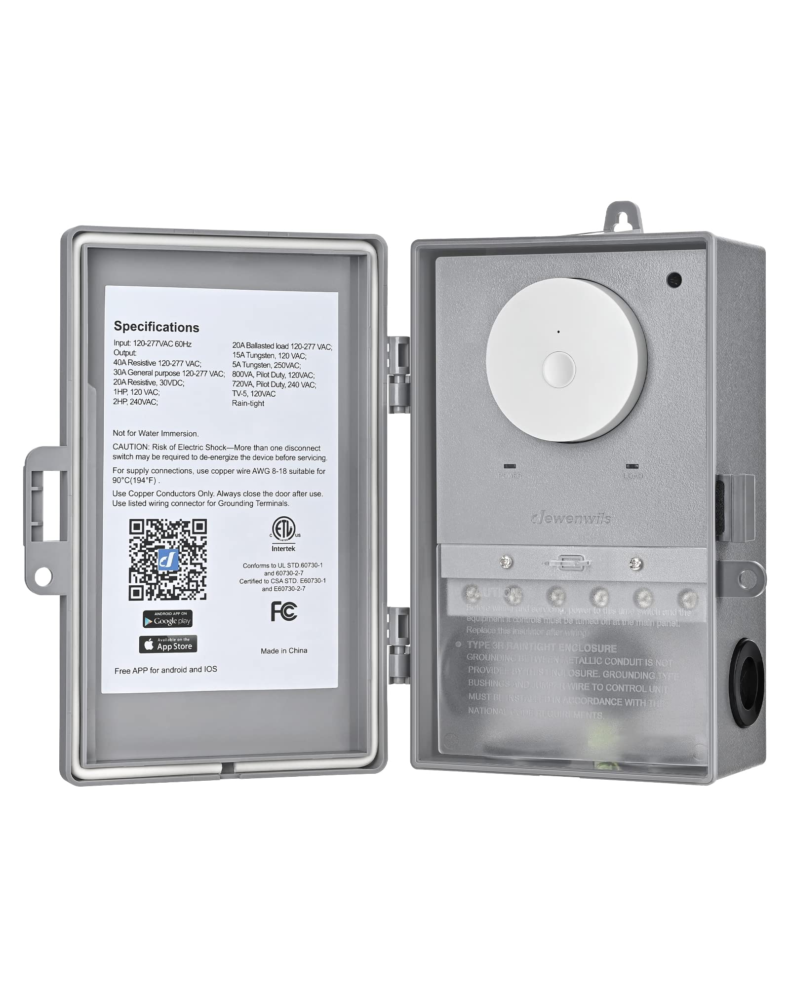 DEWENWILS WiFi Pool Pump Timer, Wireless Smart Controller - 120-277 VAC | 40A, 2