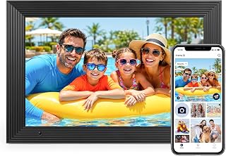 Roxmages WiFi Digital Picture Frame, 10.1 Inch 1280×800 HD IPS Touch Screen Smart Photo Frame, Built-in 32GB Storage, Auto Rotation, Photo Sharing via AiMOR App, Ideal Gift for Family & Friends, Black