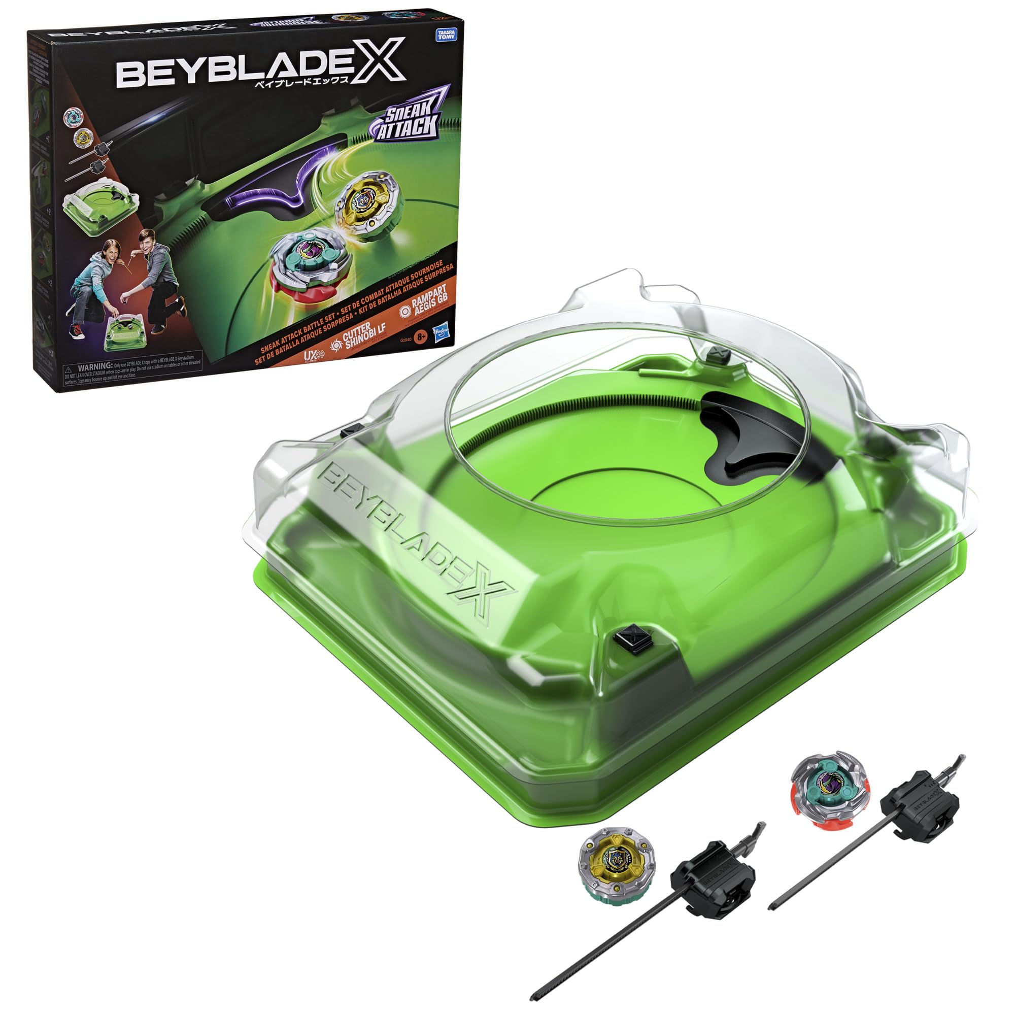 Beyblade X Sneak Attack Battle Set with Beystadium Arena, Rampart Aegis GB & Cut