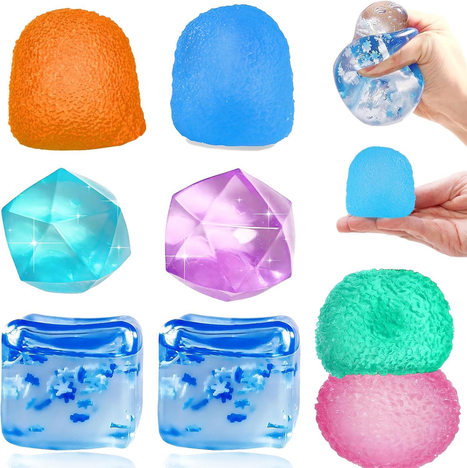 8 PCS Squishy Cubes Stress Ball Set, Squishy Fidget Toys | 8Pcs Squishy Fidget T