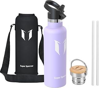 Super Sparrow Insulated Water Bottle – Insulated Bottle – 750 ml – Stainless Steel Water Bottle with Standard Mouth – Leakproof Sports Bottle – BPA-Free Children's Water Bottle for Sports, Gym, Travel