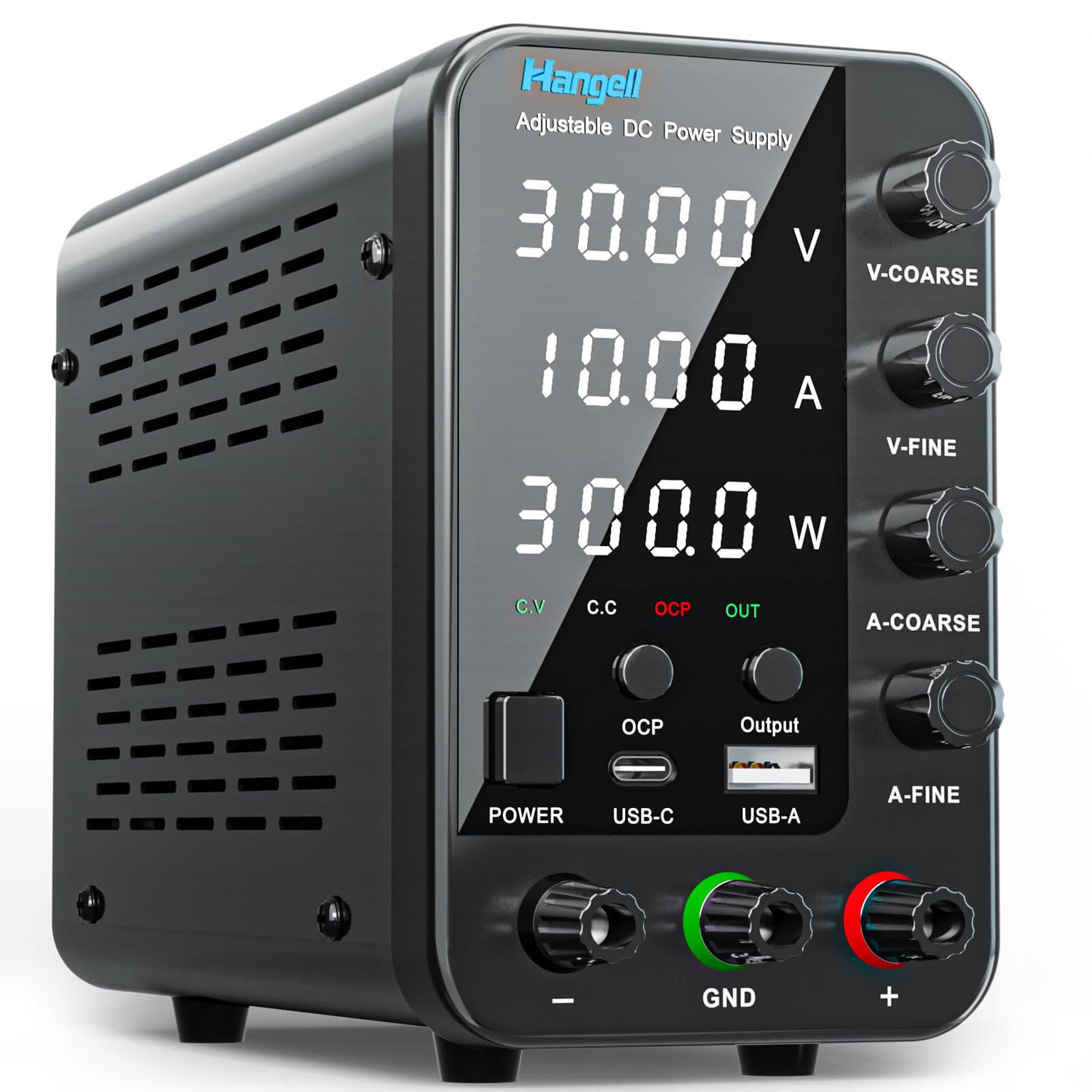 DC Power Supply Variable, 30V 10A Bench Power Supply with Encoder Coarse & Fine 