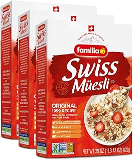 Familia Swiss Muesli Cereal, Original Recipe with Fruit and Nuts - Enjoy Hot, Cold or as Overnight Oats, 29 oz (Pack of 3)