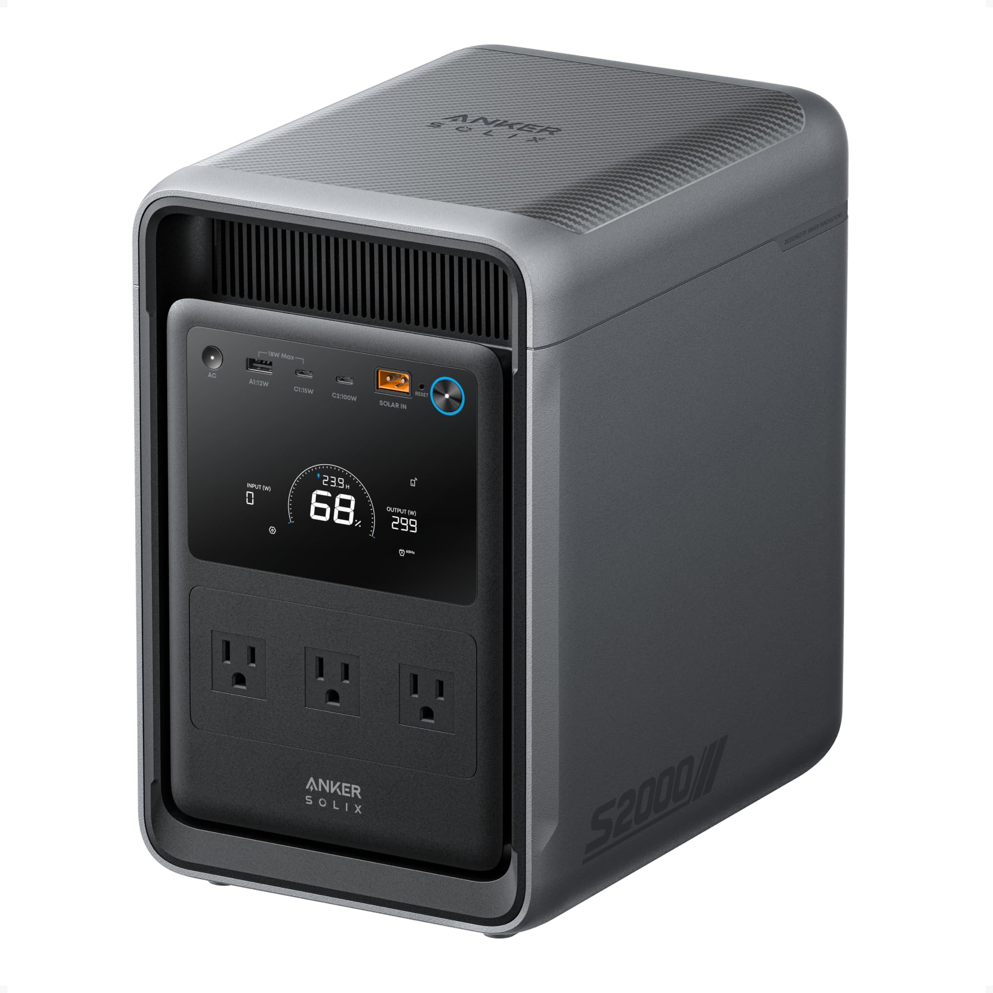 Anker SOLIX S2000, 2010Wh 1500W Power Station, 10ms UPS, Home Backup | LiFePO4 B