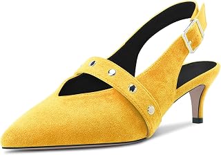 HDEUOLM Women's Stiletto Medium Heel Lace Toe Cap Sandals Slingback Slip-on Buckle Party Dress Shoes