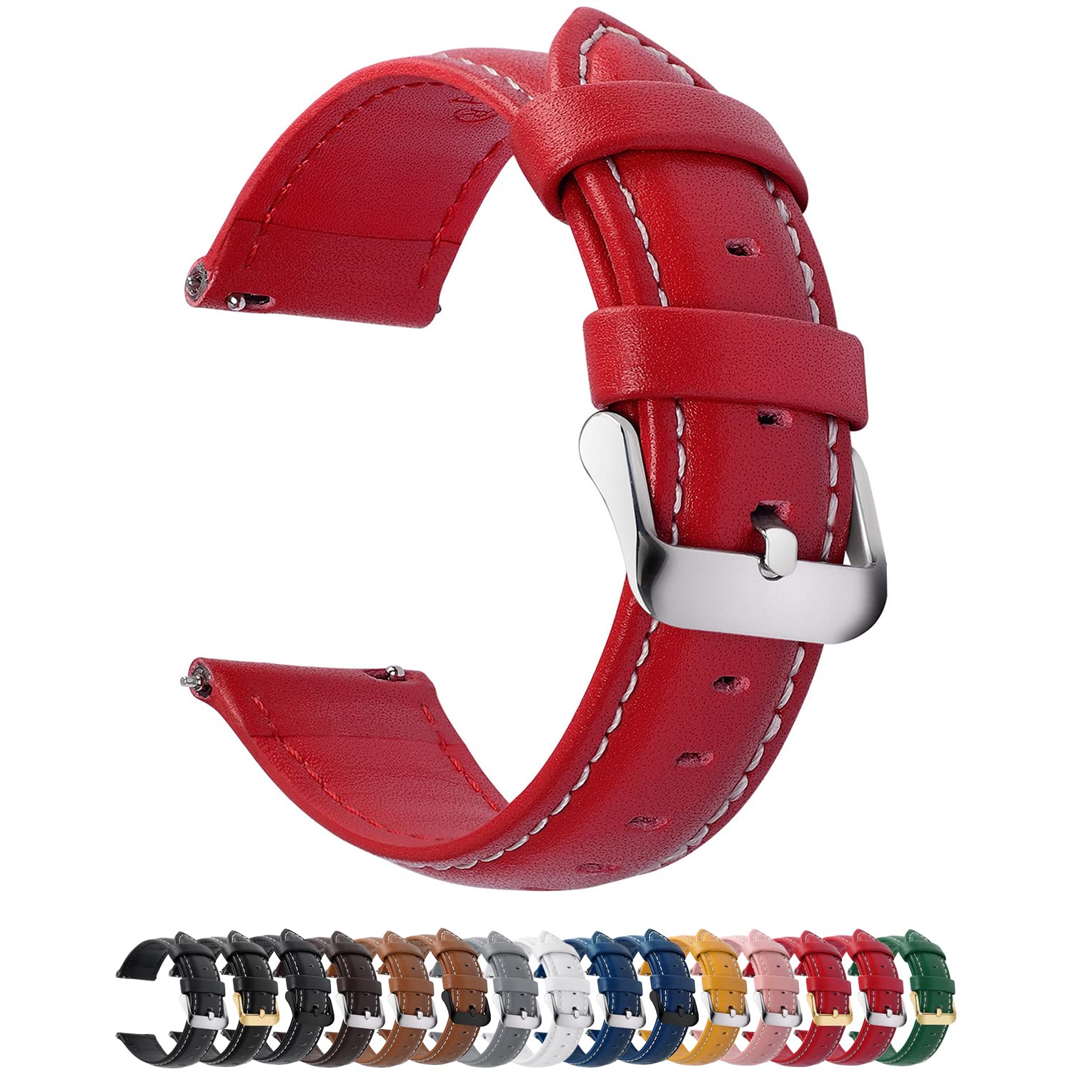 Fullmosa 20mm Leather Watch Strap for Smartwatches and Universal Watches