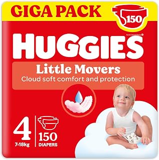 Huggies Little Movers 150 Nappies Size 4 (7-18 kg) Spare Pack