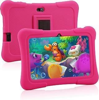 qunyiCO 7 Inch Kids Tablet, Android Tablet for Kids, 32GB+512GB Expand Pink | WiFi, Educational Games + Parental Control, Kids Software Pre-Installed, Includes Kid-Proof Case