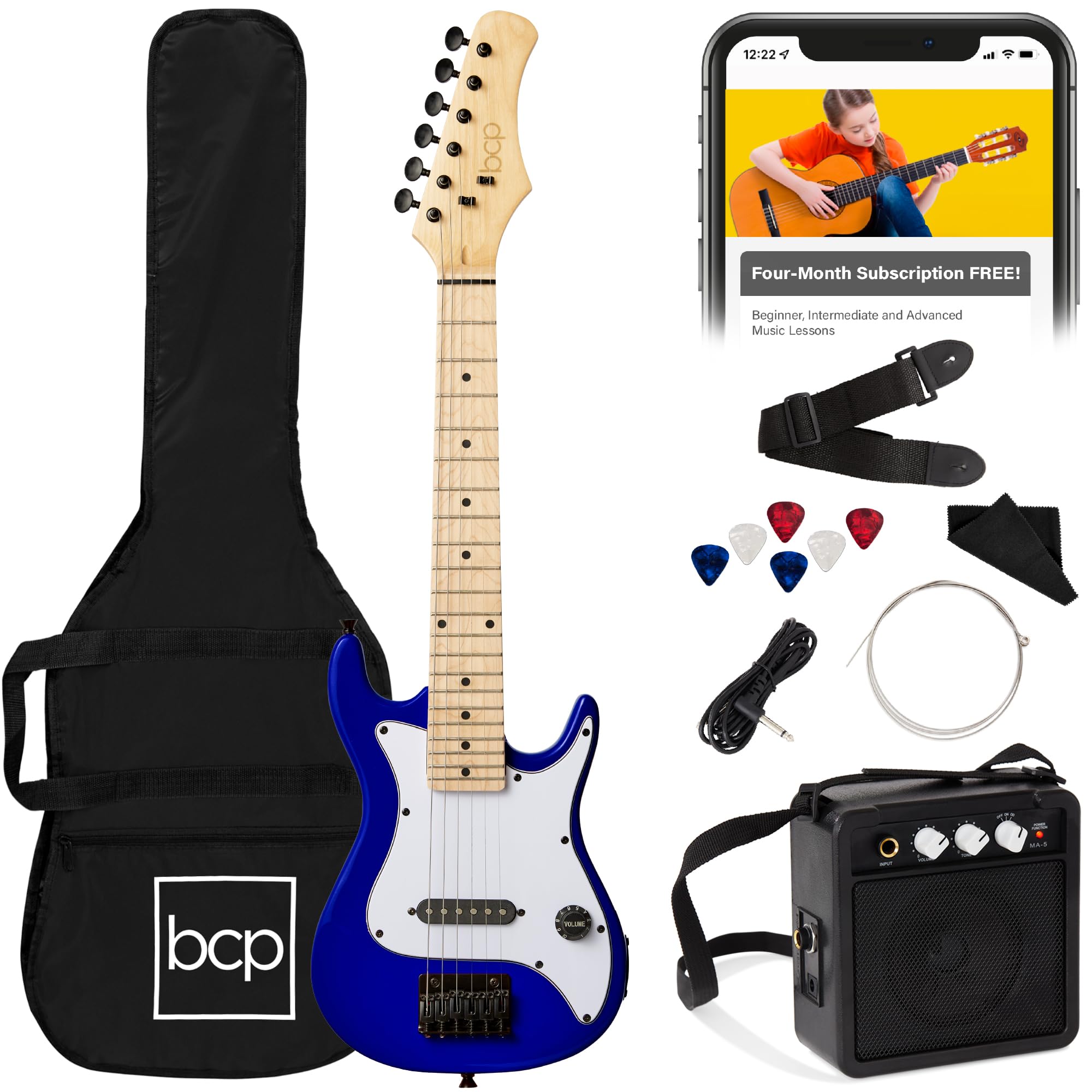 Best Choice Products 30in Kids Electric Guitar Beginner Starter Kit w/ 5W Amplif