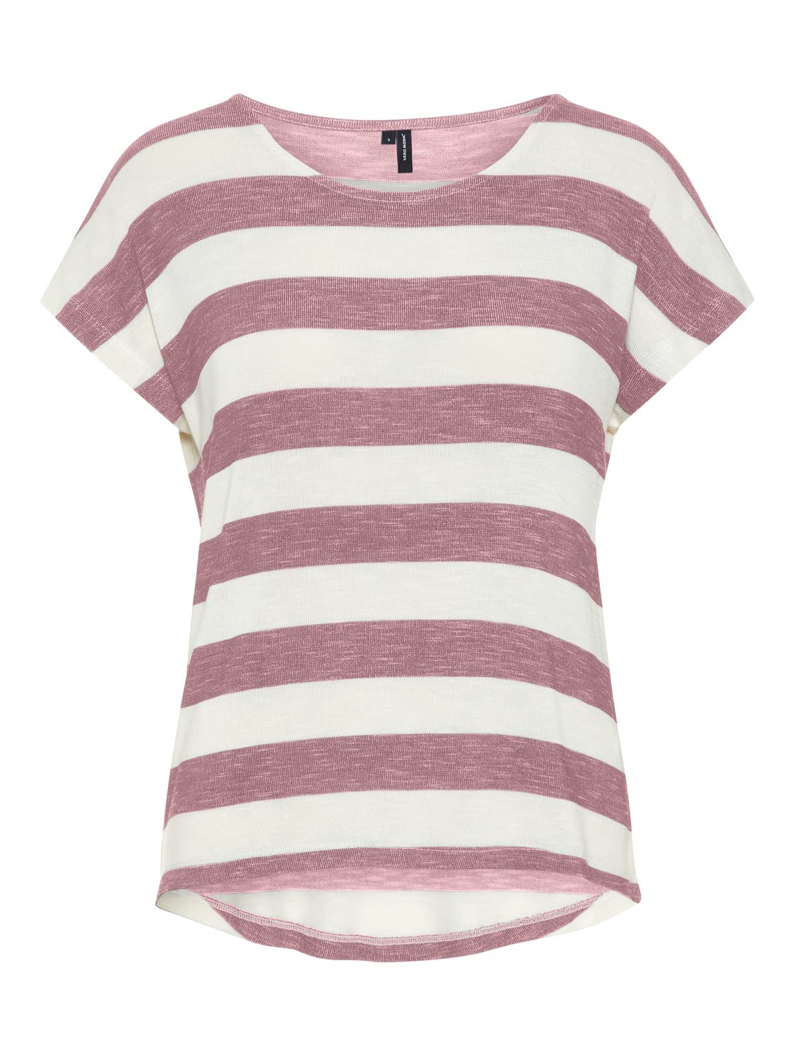 VERO MODA Women's Round Neck Striped Print T-Shirt