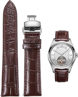 BINLUN Leather Strap Genuine Embossed Crocodile Leather Watch Bracelet Men Women Folding Buckle Quick Release Handmade 18mm 19mm 20mm 21mm 22mm 24mm