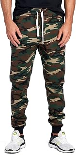 PROGO USA Mens Basic Fleece Heather Elastic Waist Jogging Bottoms