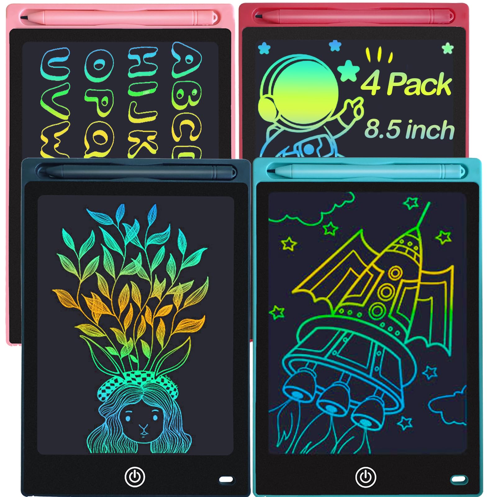 Yidedraw Toys LCD Writing Tablet 4PC 8.5 Inch Colorful Screen Drawing Tablet, Do