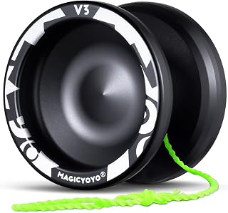 MAGICYOYO V3 Yoyo for Kids 8-12 or Above, Responsive Yo-yo Dual Function | Professional Trick Yo yo for Adults with 12 Yo-yo Strings, KK Bearing, Bearing Puller, Axle,Case Bag, Aluminum Alloy -Black