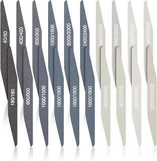 Honoson 20 Pcs Sanding Sticks Model, Low and High Grits, Double Angle Shape | 3D Print Polishing Sticks, Assorted Grits, Plastic Metal Wood Modeling Polishing Tools for Finishing, Dual-sided Design