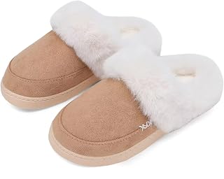 NineCiFun Women and Men Suede Memory Foam Slippers