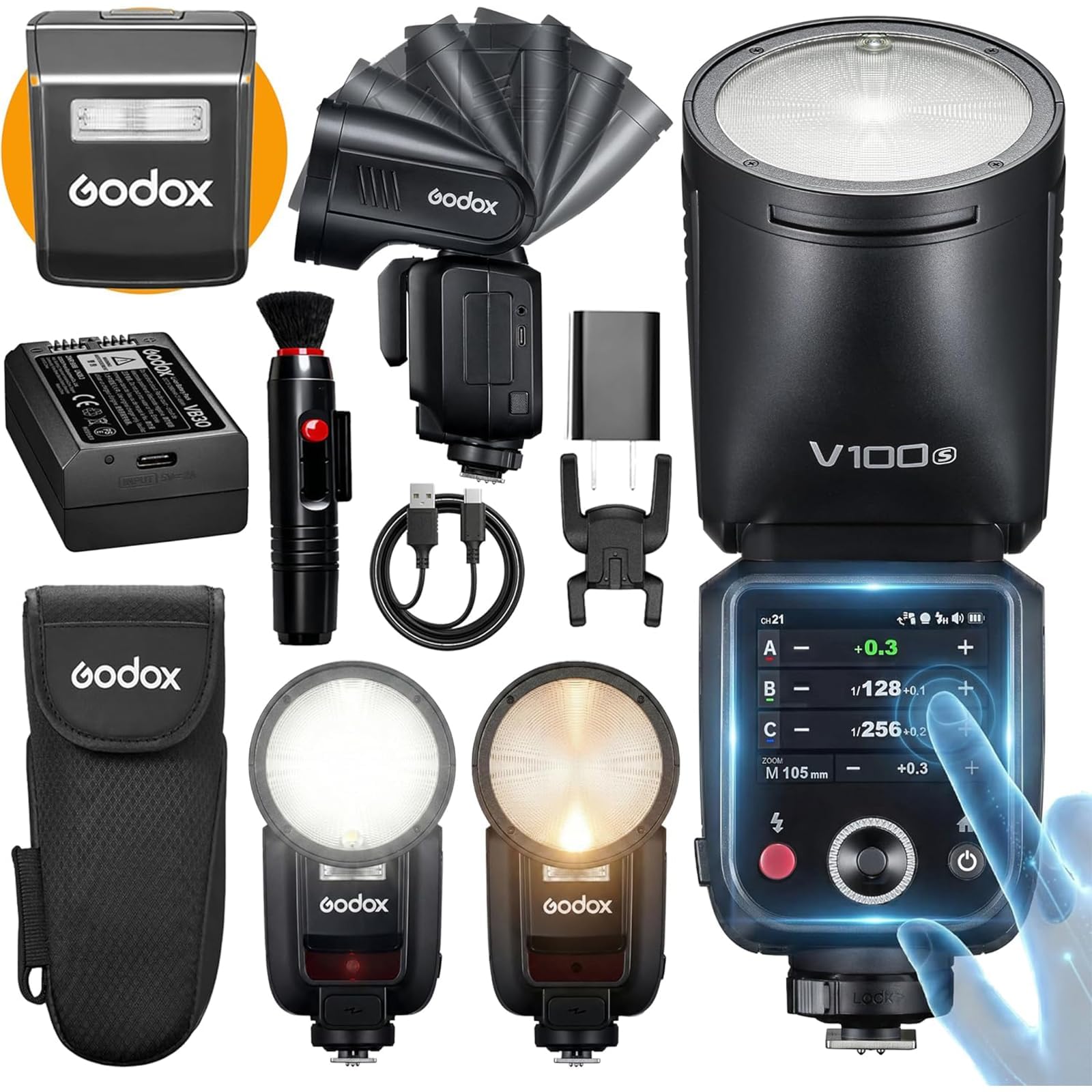 GODOX V100 S GODOX Flash for Sony – Global Shutter,Touchscreen Control,100W TTL 