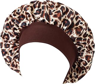Satin Sleep Cap Wide Brim Dome Bonnet for Women Hair Care Sleeping Soft Smooth Night Cap for Ladies