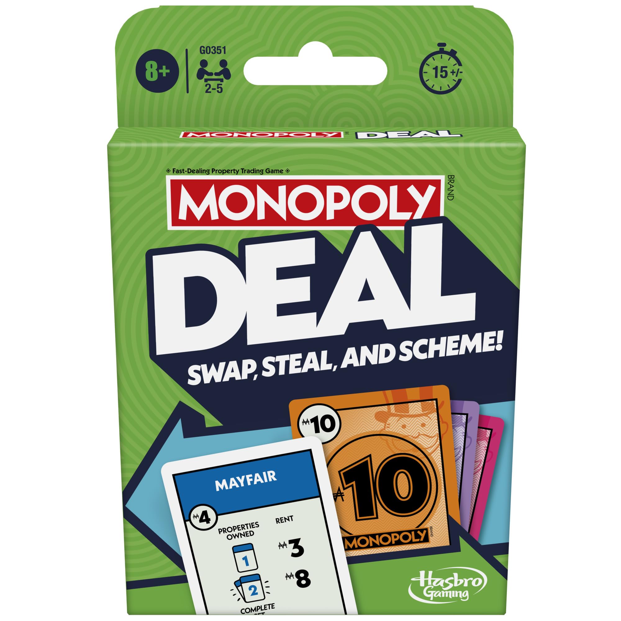 Monopoly Hasbro Gaming Deal Strategy Card Game for 8+ Year Old Kids