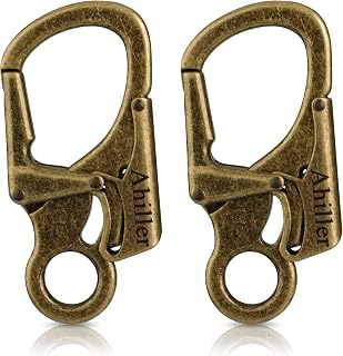 Ahiller Dual Lock Carabiner Clip, Zinc Alloy Keychain for Outdoor