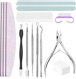 Professional Nail Files Sets,Nail File and Nail Buffer Block,Cuticle Pusher Nail Polisher,Kit to Clean Nails and Remove Cuticles,for Salon and Home Use