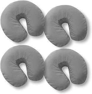 Saloniture 4-Pack Premium Microfiber Face Cradle Covers - Ultra Soft Fitted Massage Table Cradle Cover - Gray