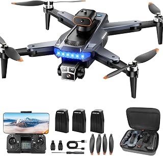 Drone with Camera for Adults 4K, HYTOBP P17 GPS Drone with Auto Return,Brushless Motor, Foldable Beginner Drone with Brushless Motor, Auto Follow, Tap Fly, Circle Fly, One Key Start, Under 249g（Black）