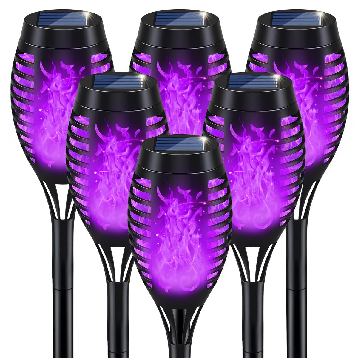 Halloween Decorations Outdoor Flickering Flame Purple Halloween Solar Light | So