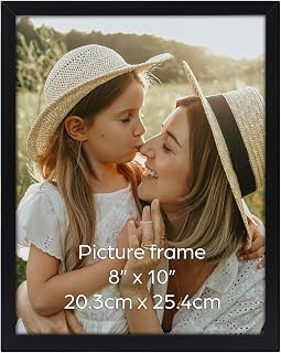 10x8 Black Photo Frame, Black Picture Frame 10 by 8, Suitable for Living Room, Bedroom and Office for Wall or Desk Display