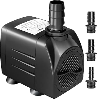 GROWNEER 550GPH Submersible Pump 30W Fountain Aquarium Water Pump | 2000L/H, with 7.2ft High Lift, 3 Nozzles for Fish Tank, Pond, Hydroponics, Statuary, Pool, Water feature, 5.9ft Power Cord