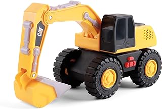 CAT Construction Toys, Tough Machines Toy Excavator, 10" W/Realistic Lights & Sounds, Rumbling Action, Movable Parts & Sturdy Plastic Construction