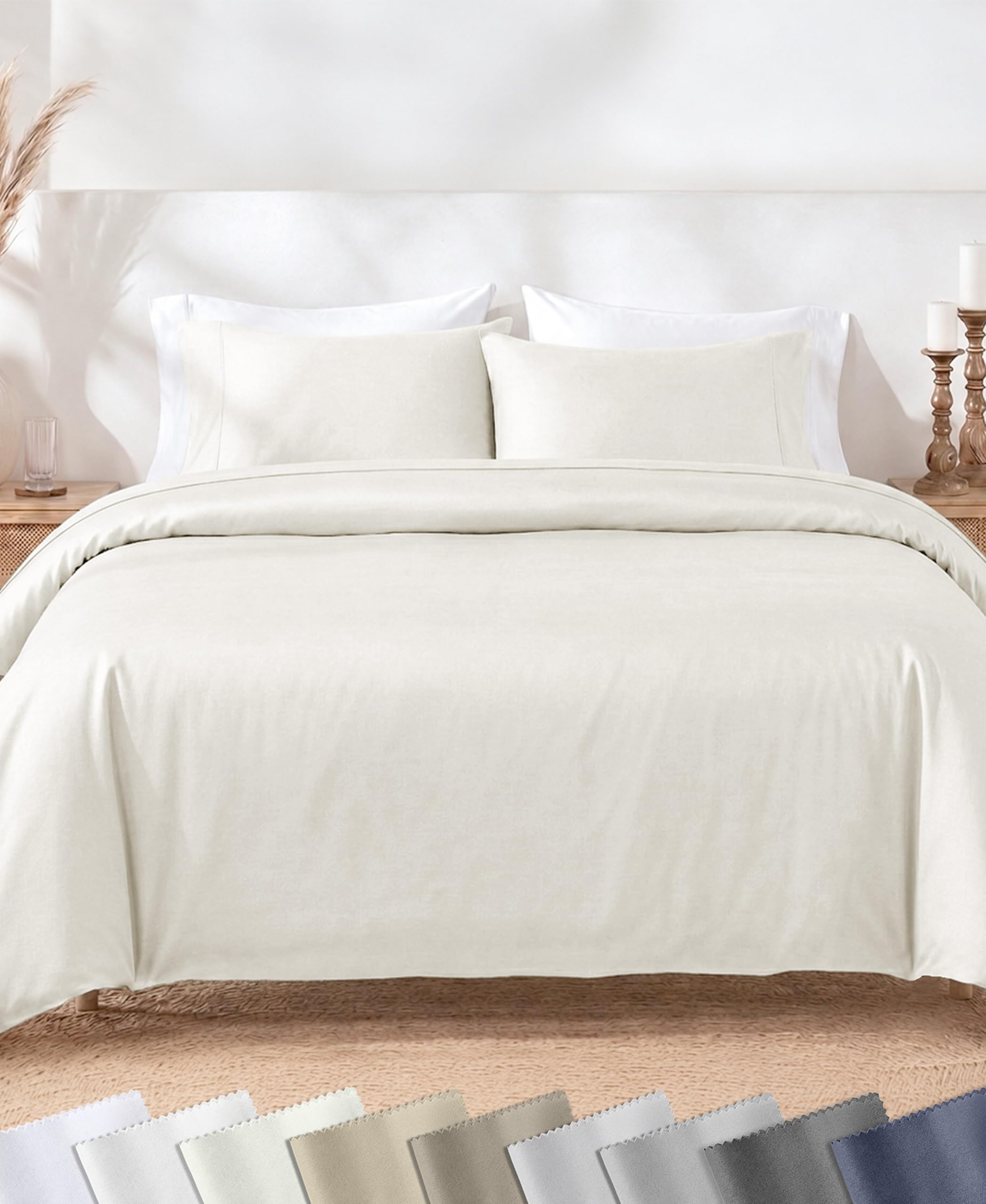 California Design Den 3-Pc Queen Size Duvet Cover Set, 400 Thread Count 100% Cot
