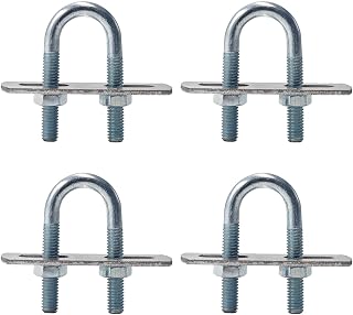 4 Sets M6 Round U-Bolts, 16mm Inner Width 46mm Length with Mounting Plates, Nuts for General Applications