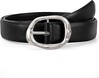 Women Leather Belt for Jeans Pants Ladies Casual Waist Belt Fashion Faux Leather Women Belt 1.18“ Width