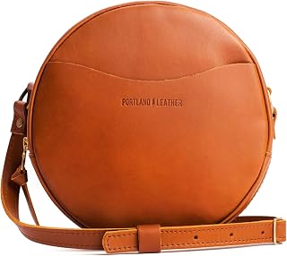 Portland Leather Goods Circle Crossbody Bag for Women – Handmade from the Finest Full-Grain Hides