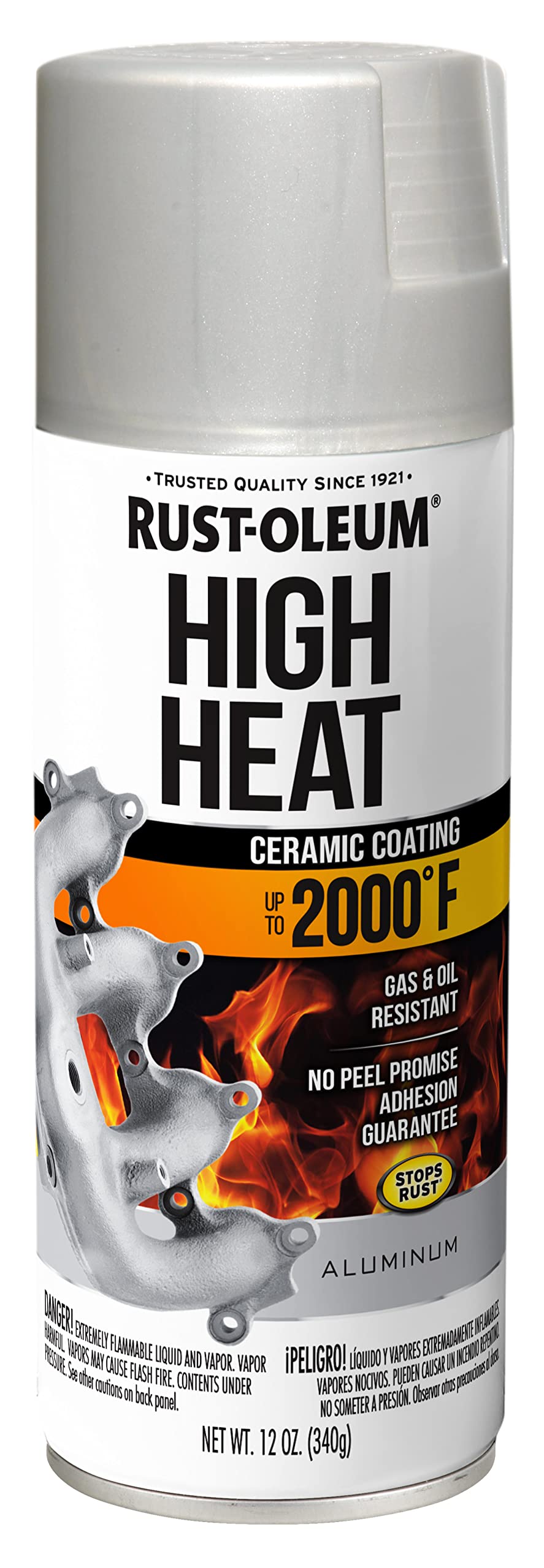 Rust-Oleum Automotive High Heat Spray Paint, Flat Aluminum | Heat Resistant to 2