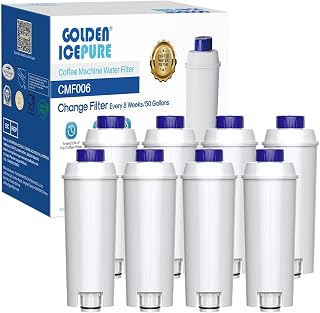 GOLDEN ICEPURE Replacement for De'Longhi DLSC002 Water Filter, Pack of 8