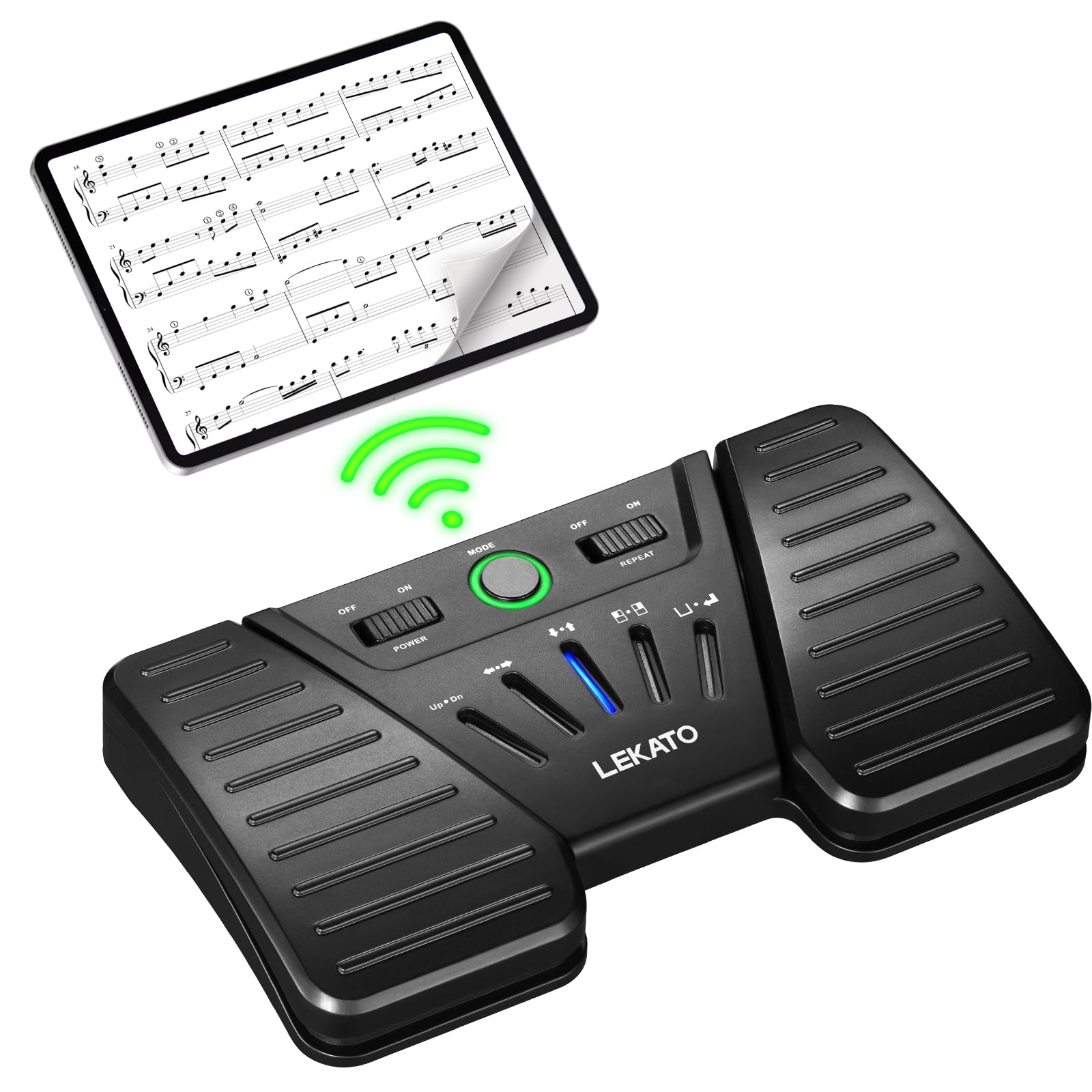 LEKATO Bluetooth Page Turning Pedal, Wireless Page Turner, Rechargeable Footswit