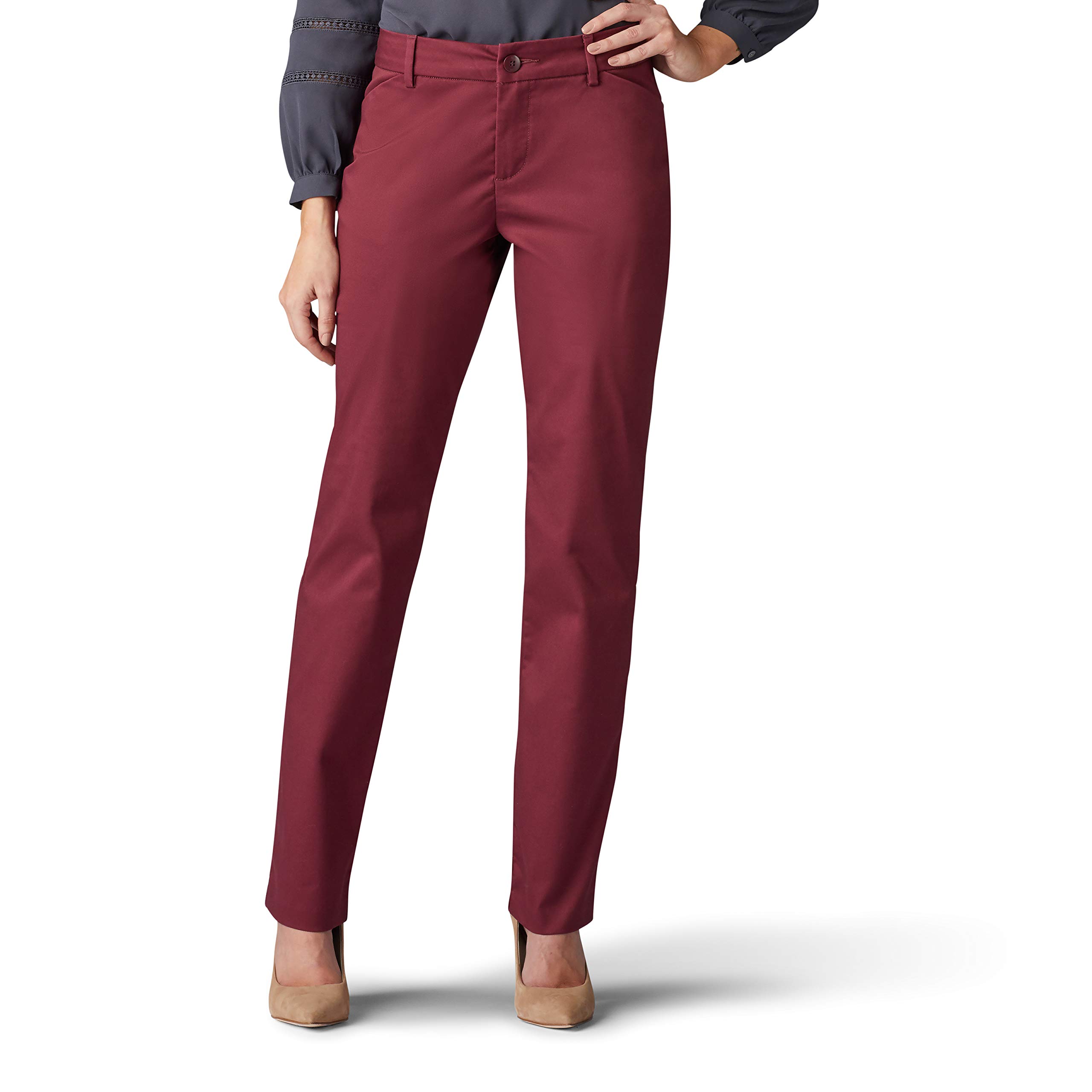 Lee Women's Wrinkle Free Relaxed Fit Straight Leg Trousers