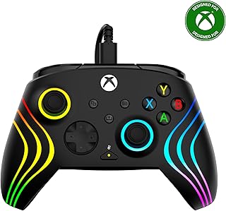 Turtle Beach Afterglow Wave Wired RGB Gaming Controller for XBOX & PC | Black, XBOX Series X|S, XBOX One, Customizable RGB Lighting, 2 Mappable Buttons, Hall-Effect Hair Triggers, Audio Controls