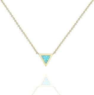 PAVOI 14K Gold Plated Opal Pendant Necklaces for Women, Dainty Necklace