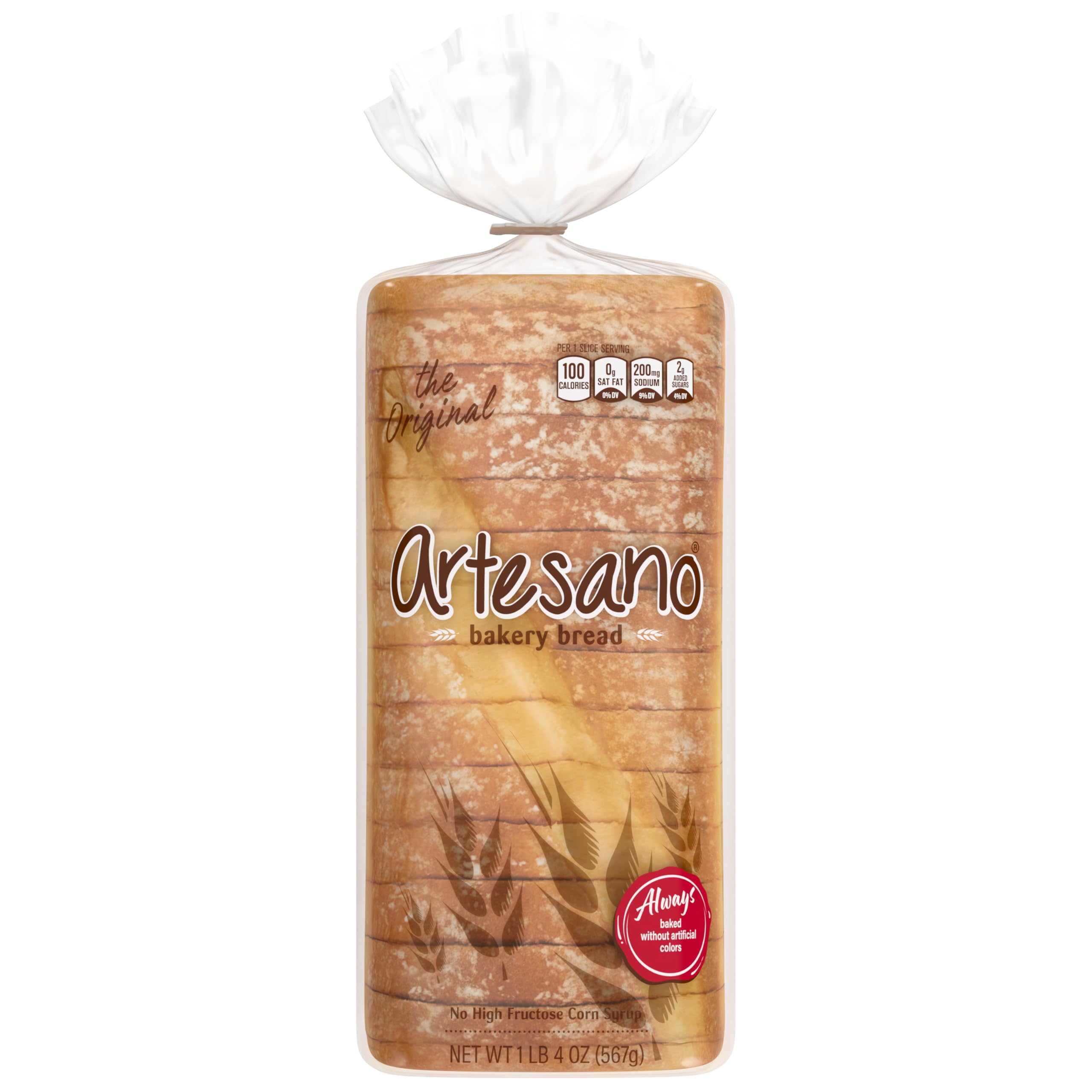 Artesano Original Bread, White Pre-sliced White Bread, 20 oz Bag | Always Baked 