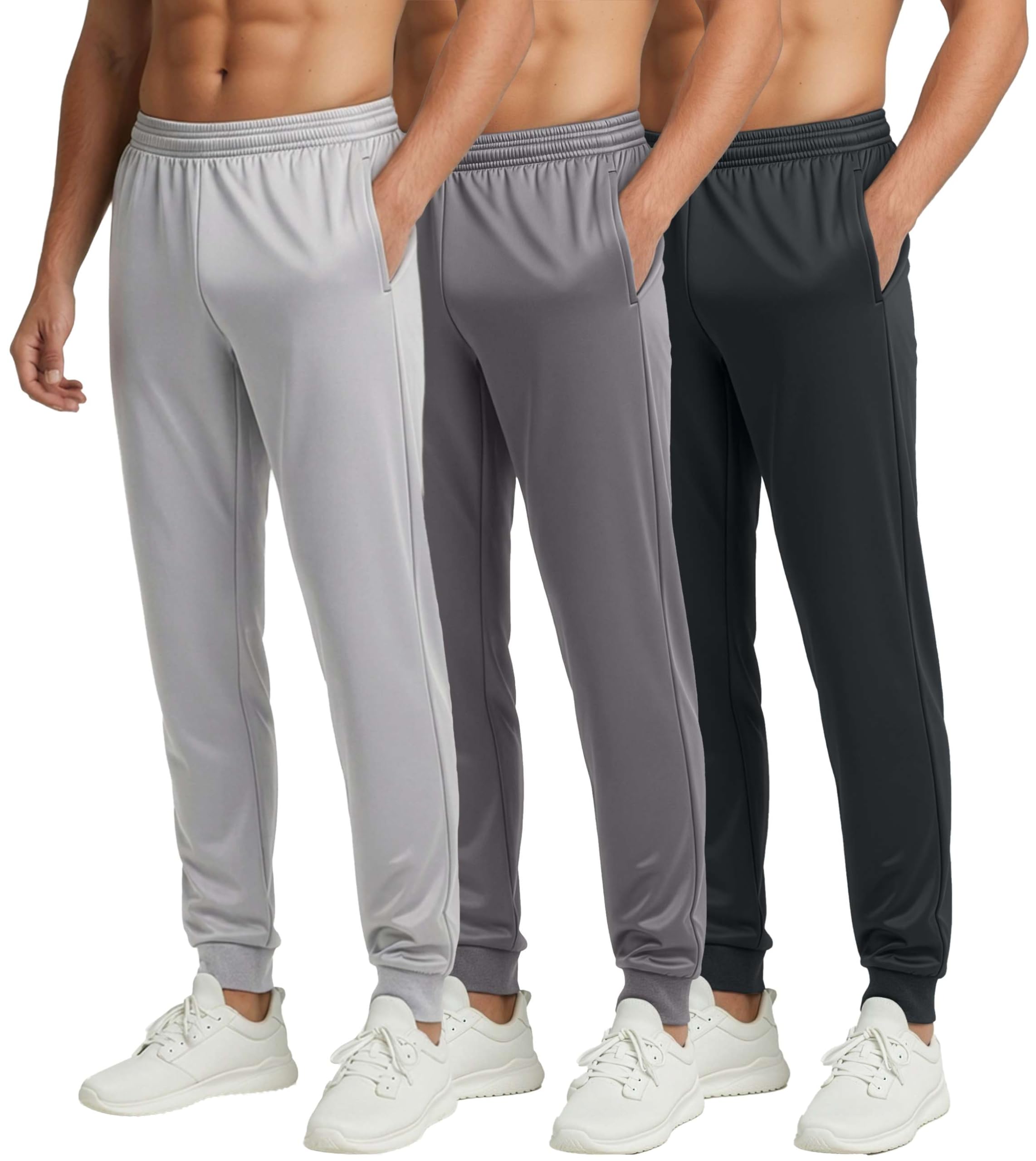 Real Essentials 3 Pack: Men's Quick-Dry Short Sleeve Athletic Performance Polo S