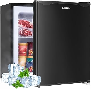 BANGSON 1.1 Cu.ft Upright Mini Freezer for Dorm Bedroom Black | Compact Freezer with Removable Shelf, Energy Saving Small Freezer Reversible Door, Low Noise for Bedroom