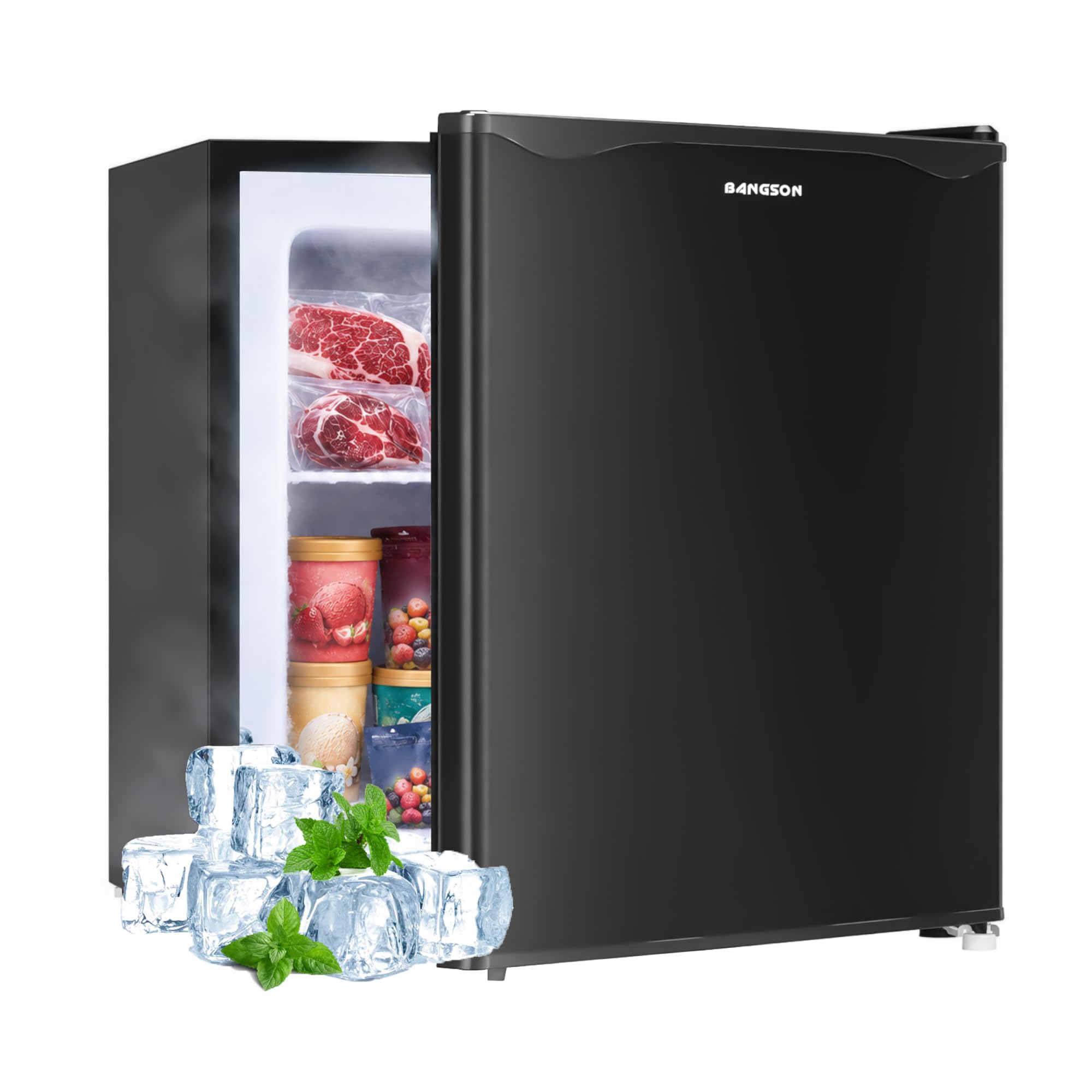 BANGSON 1.1 Cu.ft Upright Mini Freezer for Dorm Bedroom Black | Compact Freezer 