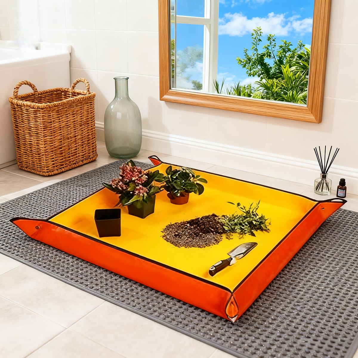 1 x Garden Mat Waterproof Plastic Succulent Herb Green Plants Potting Mat Non Sl