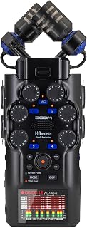 Zoom H6 Studio Handheld Recorder for Musicians, Filmmakers & Podcasters with Large Stereo Microphones, 4 Pro Quality Preamps, 8 Tracks of Recording, 32-Bit Float, Gain Knobs, and USB Audio Interface