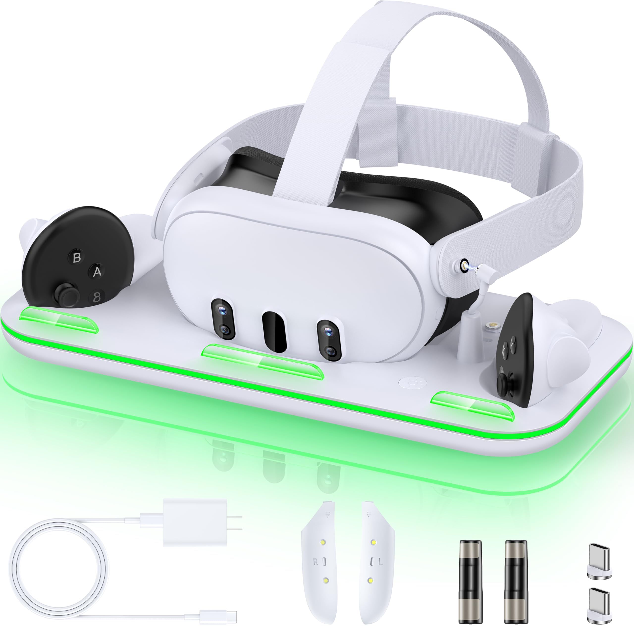 Charging Dock for Meta Quest 3/ 3S, Magnetic Charging Dock, for Quest 3 VR Heads